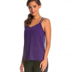 CLOTHING Beyond Yoga Sleek Stripe Strappy V-Back Cami Deep Iris