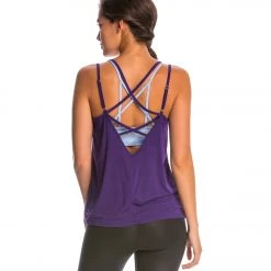 CLOTHING Beyond Yoga Sleek Stripe Strappy V-Back Cami Deep Iris 10 CLOTHING Beyond Yoga Sleek Stripe Strappy V-Back Cami Deep Iris