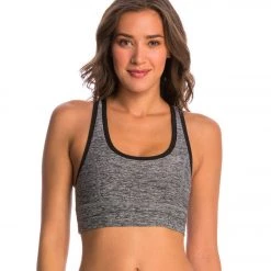 Beyond Yoga Spacedye Crossover Back Yoga Sports Bra Black-White CLOTHING