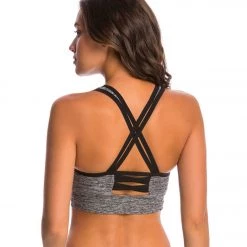 Beyond Yoga Spacedye Crossover Back Yoga Sports Bra Black-White CLOTHING