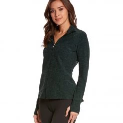 CLOTHING Beyond Yoga Spacedye Pleated Back Yoga Jacket Black-Evergreen