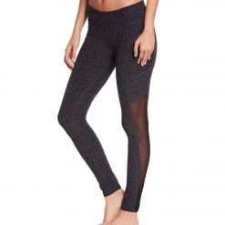 Beyond Yoga Spacedye Pocket & Mesh Yoga Leggings With Pockets Black-Steel