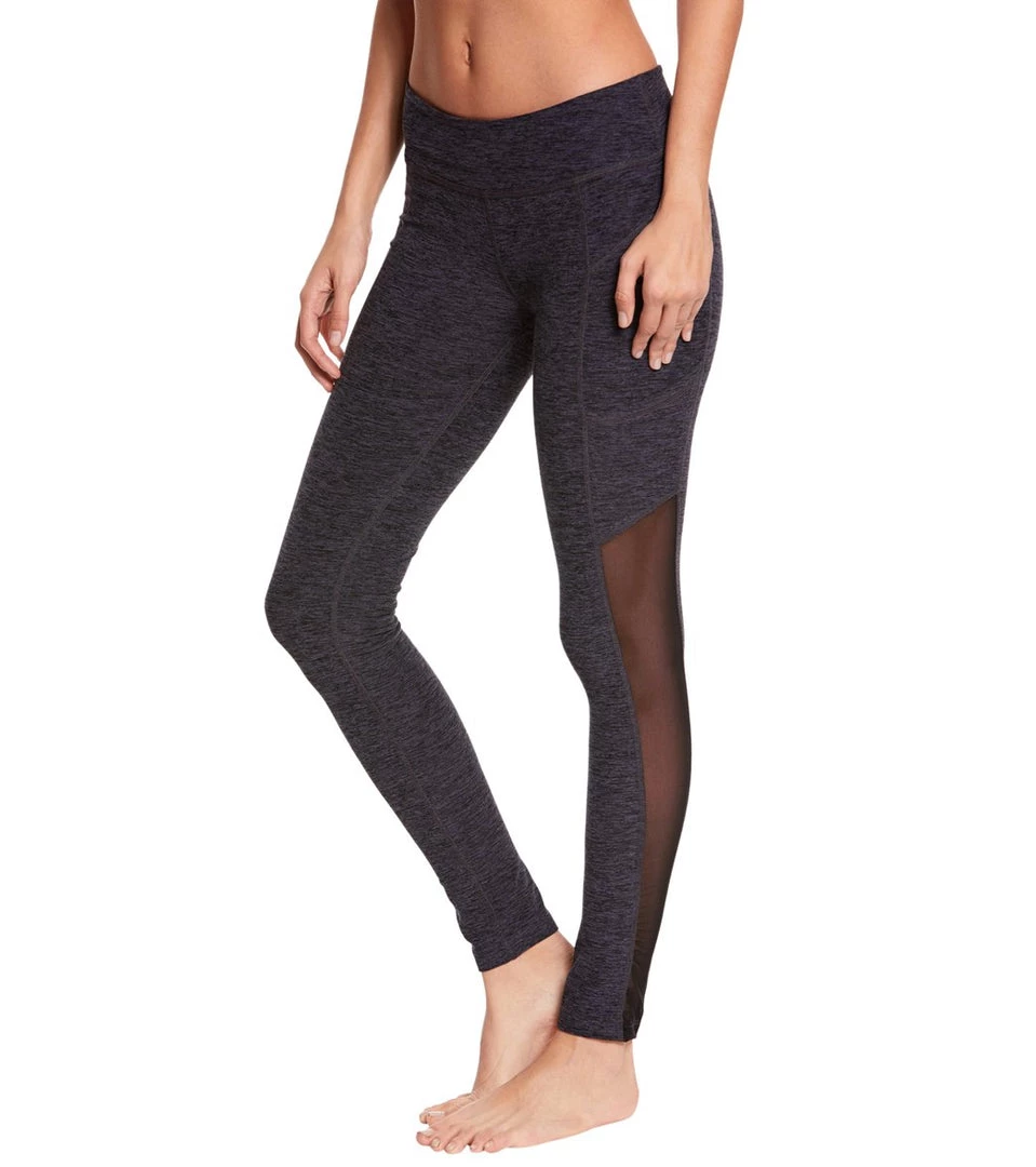 Beyond Yoga Spacedye Pocket & Mesh Yoga Leggings With Pockets Black-Steel 4 Beyond Yoga Spacedye Pocket & Mesh Yoga Leggings With Pockets Black-Steel