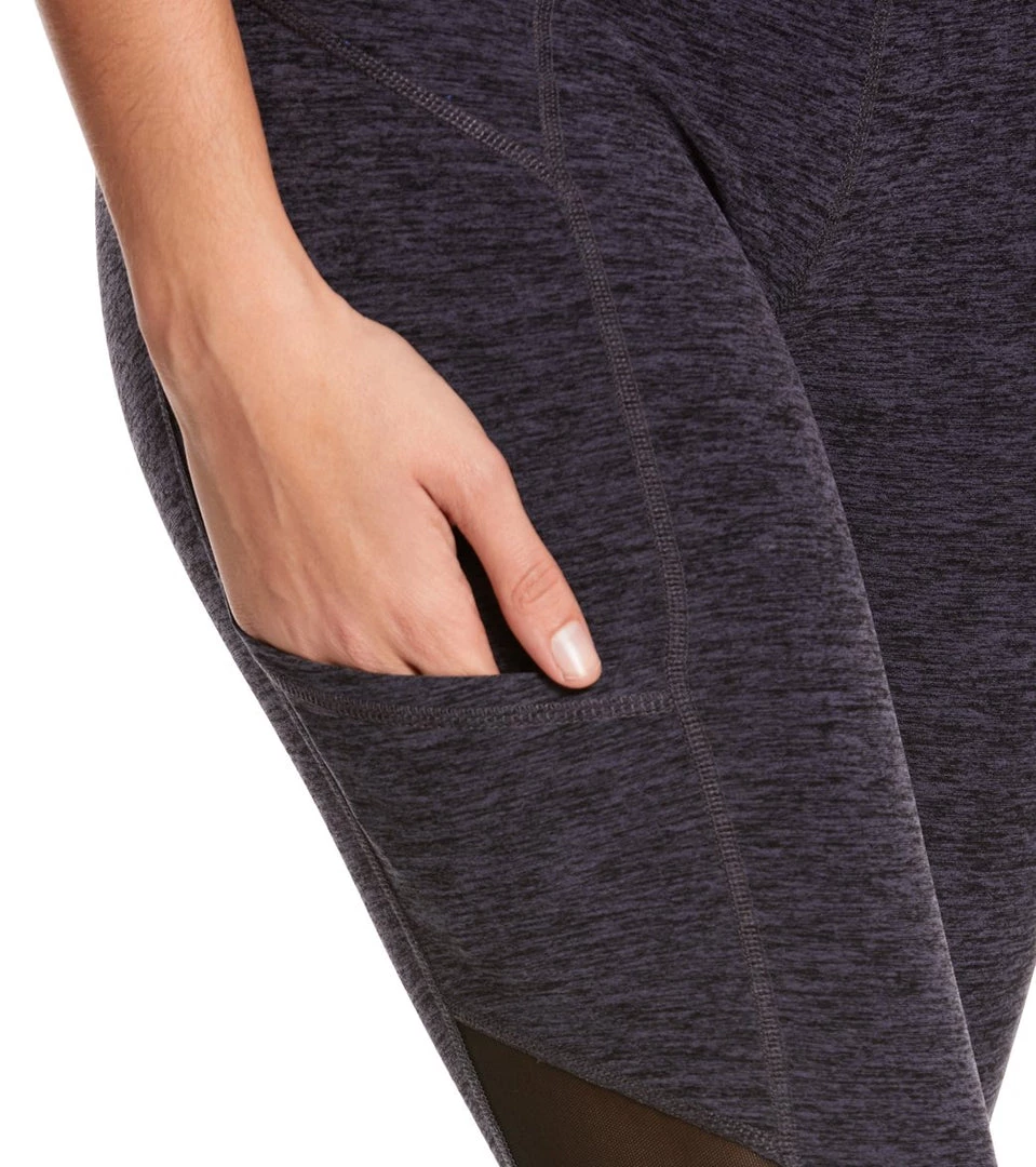 Beyond Yoga Spacedye Pocket & Mesh Yoga Leggings With Pockets Black-Steel 7 Beyond Yoga Spacedye Pocket & Mesh Yoga Leggings With Pockets Black-Steel