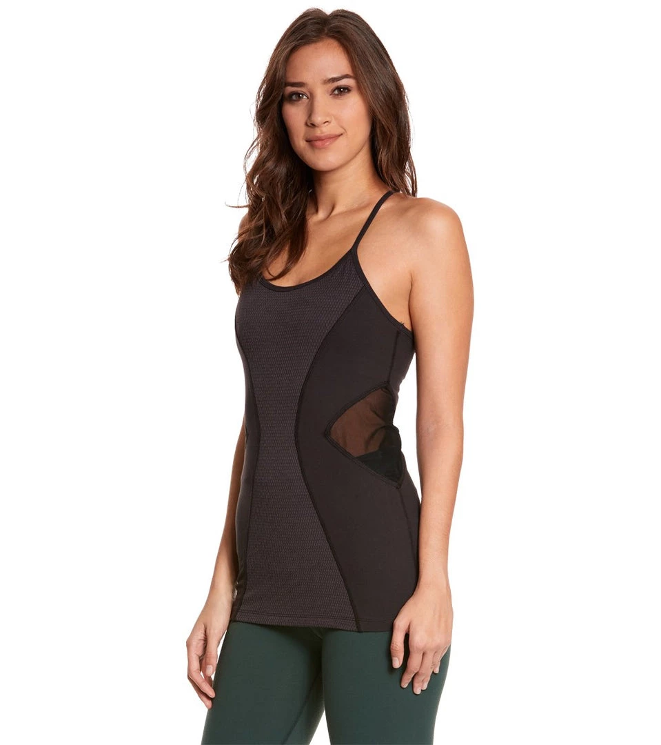 CLOTHING Beyond Yoga Deco Mirror Paneled Yoga Tank Top Black-Steel 4 CLOTHING Beyond Yoga Deco Mirror Paneled Yoga Tank Top Black-Steel