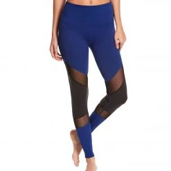 Beyond Yoga Deco Mirror Paneled Yoga Leggings Black-Cobalt CLOTHING
