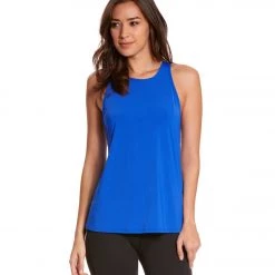 Beyond Yoga Sleek Stripe Waterfall Swing Yoga Tank Top Cobalt