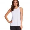Beyond Yoga Sleek Stripe Waterfall Swing Yoga Tank Top White