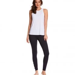 Beyond Yoga Sleek Stripe Waterfall Swing Yoga Tank Top White 12 Beyond Yoga Sleek Stripe Waterfall Swing Yoga Tank Top White