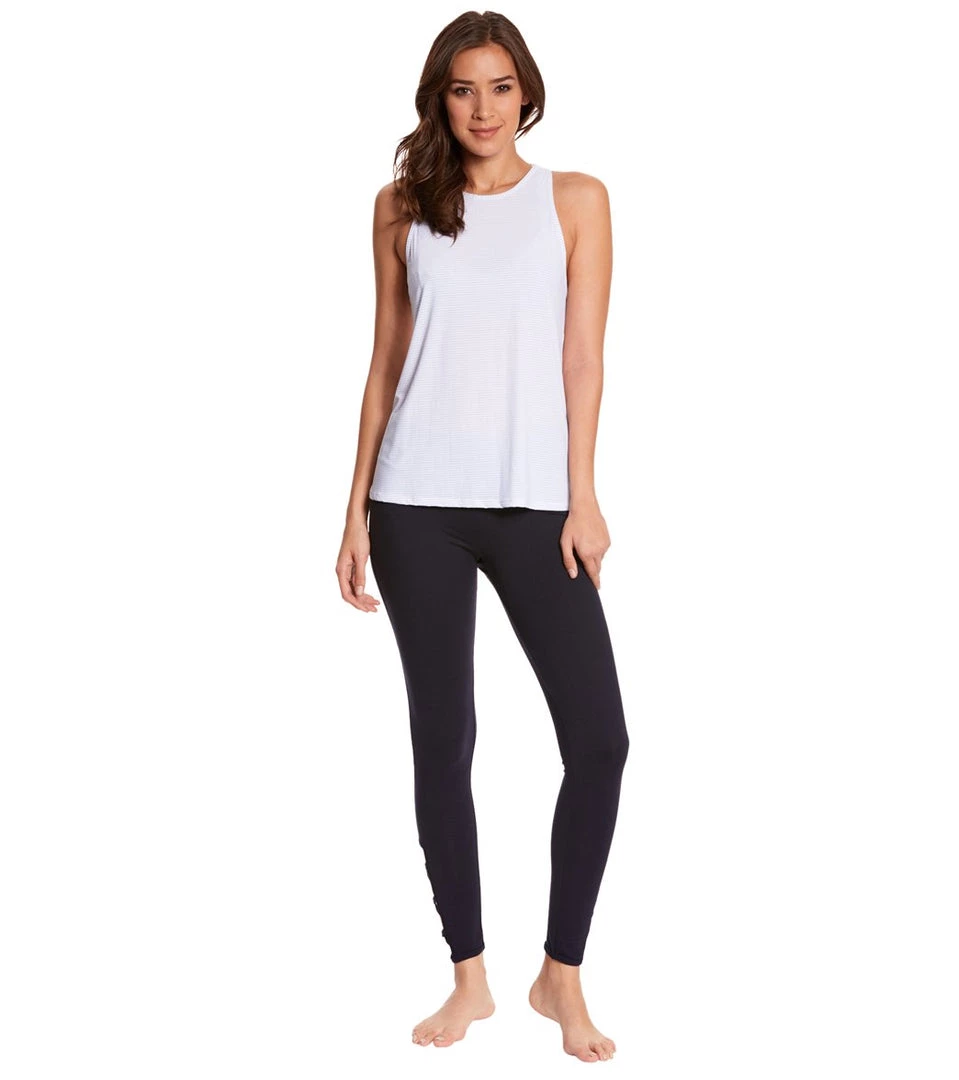Beyond Yoga Sleek Stripe Waterfall Swing Yoga Tank Top White 6 Beyond Yoga Sleek Stripe Waterfall Swing Yoga Tank Top White