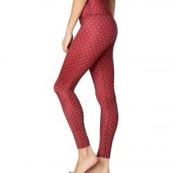 CLOTHING Beyond Yoga Lux Printed High Waisted Yoga Leggings Front Runner Dot Team Burgundy 11 CLOTHING Beyond Yoga Lux Printed High Waisted Yoga Leggings Front Runner Dot Team Burgundy