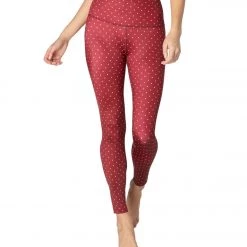 CLOTHING Beyond Yoga Lux Printed High Waisted Yoga Leggings Front Runner Dot Team Burgundy 13 CLOTHING Beyond Yoga Lux Printed High Waisted Yoga Leggings Front Runner Dot Team Burgundy