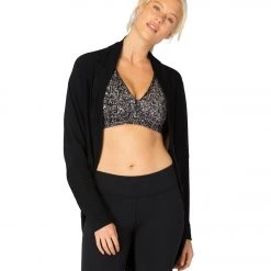 Beyond Yoga Cozy Fleece Convertible Cardigan Black CLOTHING