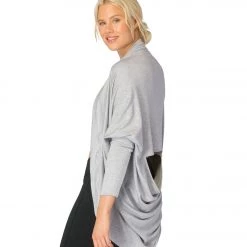 Beyond Yoga Cozy Fleece Convertible Cardigan Heather Gray CLOTHING