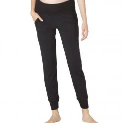 Beyond Yoga: Beyond The Bump Cozy Fleece Maternity Foldover Joggers