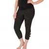 Beyond Yoga: Beyond The Bump Spacedye Maternity Circle Cut-Out Yoga Capris Black-Steel CLOTHING