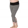 Beyond Yoga: Beyond The Bump Spacedye Maternity Circle Cut-Out Yoga Capris Black-White