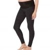 Beyond Yoga: Beyond The Bump Spacedye Fold Down Maternity Yoga Leggings Black-Steel