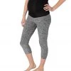CLOTHING Beyond Yoga: Beyond The Bump Spacedye Fold Down Maternity Yoga Capris Black-White