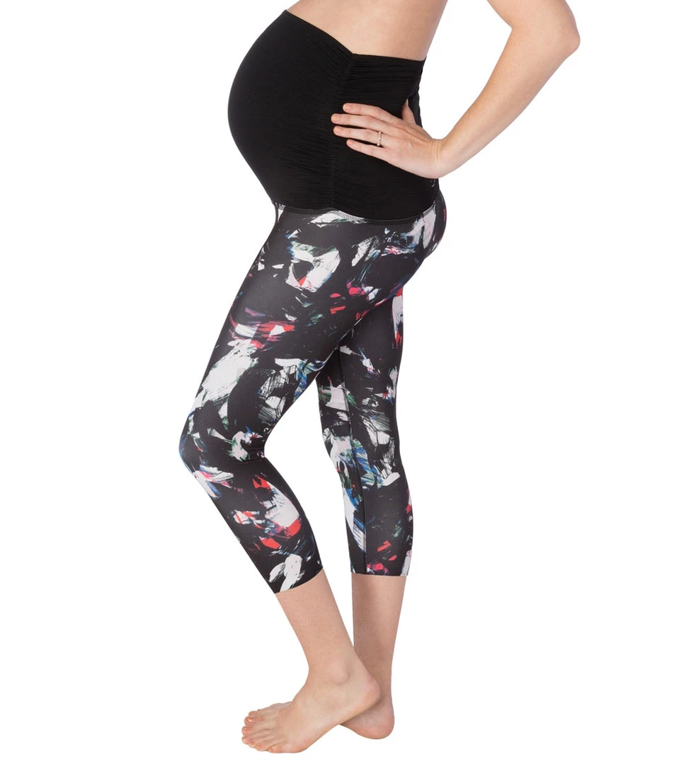 Beyond Yoga: Beyond The Bump Lux Print Fold Down Maternity Yoga Capris CLOTHING 3 Beyond Yoga: Beyond The Bump Lux Print Fold Down Maternity Yoga Capris CLOTHING