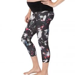 CLOTHING Beyond Yoga: Beyond The Bump Lux Print Fold Down Maternity Yoga Capris Palette