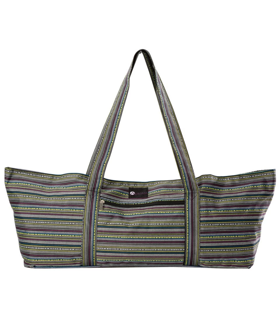 ACCESSORIES Aurorae Yoga Mat Tote Bag Black Multi Stripe 3 ACCESSORIES Aurorae Yoga Mat Tote Bag Black Multi Stripe