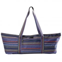 Aurorae Yoga Mat Tote Bag Navy Multi Stripe