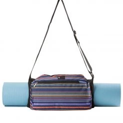 Aurorae Yoga Mat Sling/Carrier Navy Multi Stripe
