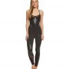 Beyond Yoga Final Cut Bodysuit Yoga & Dance Long Leotard Jet Black