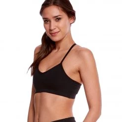 Beyond Yoga Converging Straps Yoga Sports Bra Jet Black