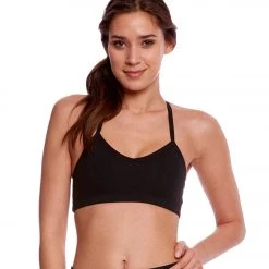 Beyond Yoga Converging Straps Yoga Sports Bra Jet Black