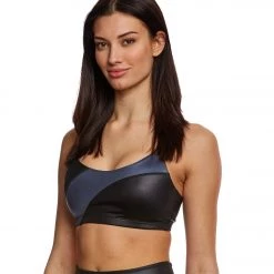 Beyond Yoga Gloss Over Waves Yoga Sports Bra Black-Rocky Gloss
