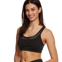 Beyond Yoga Mesh Behavior Yoga Sports Bra Jet Black CLOTHING