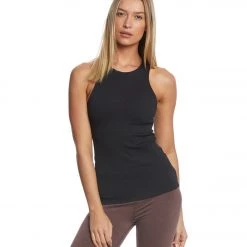CLOTHING Onzie Long X-Back Yoga Tank Top Black Waffle