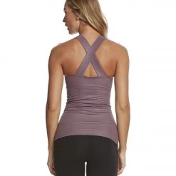 Onzie Long X-Back Yoga Tank Top Purple Haze Fishnet CLOTHING