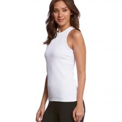 Onzie Long X-Back Yoga Tank Top White Waffle CLOTHING
