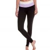 CLOTHING Beyond Yoga Kate Spade Blocked High Waisted Yoga Leggings JET BLACK/LILAC CHARM/CREAM
