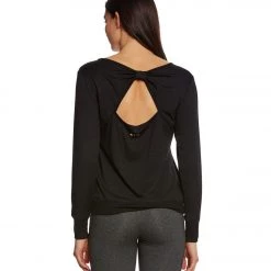 Beyond Yoga Kate Spade Modal Terry Bow Pullover Jet Black CLOTHING 10 Beyond Yoga Kate Spade Modal Terry Bow Pullover Jet Black CLOTHING