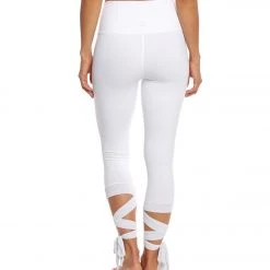 CLOTHING Beyond Yoga Just Your Stripe High Waisted Yoga Capris White 10 CLOTHING Beyond Yoga Just Your Stripe High Waisted Yoga Capris White