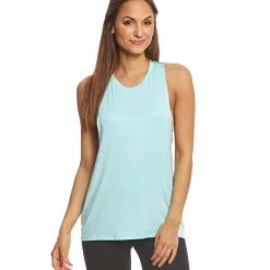 Beyond Yoga Slink Or Swim Open Back Muscle Tee Tahiti Teal CLOTHING