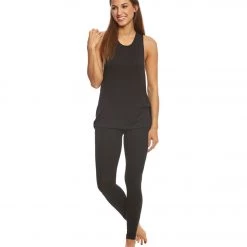 Beyond Yoga Slink Or Swim Open Back Muscle Tee Black CLOTHING