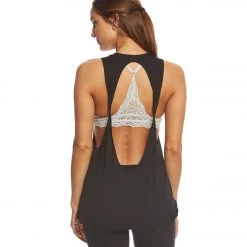 Beyond Yoga Slink Or Swim Open Back Muscle Tee Black CLOTHING