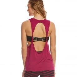 Beyond Yoga Slink Or Swim Open Back Muscle Tee Plumberry CLOTHING