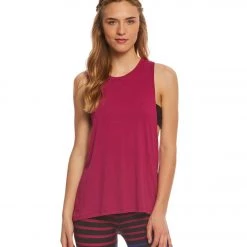 Beyond Yoga Slink Or Swim Open Back Muscle Tee Plumberry CLOTHING