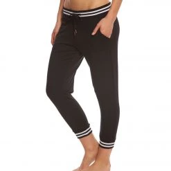 Beyond Yoga Varsity Cropped Joggers Black CLOTHING 9 Beyond Yoga Varsity Cropped Joggers Black CLOTHING