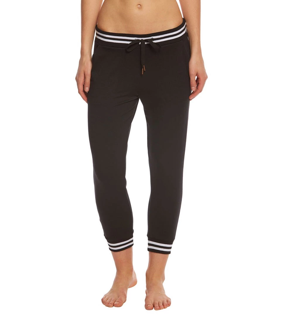 Beyond Yoga Varsity Cropped Joggers Black CLOTHING 8 Beyond Yoga Varsity Cropped Joggers Black CLOTHING