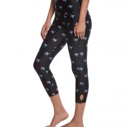 Beyond Yoga Kate Spade High Waisted Side Bow Yoga Capris Hummingbirds CLOTHING