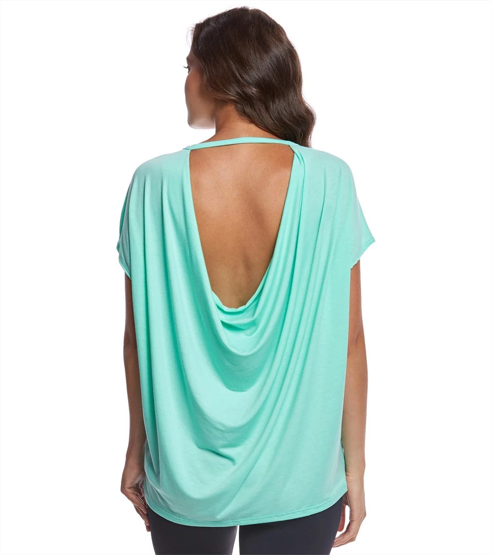 Onzie Drop Back Yoga Short Sleeve Tee Jade 3 Onzie Drop Back Yoga Short Sleeve Tee Jade