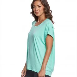 Onzie Drop Back Yoga Short Sleeve Tee Jade 10 Onzie Drop Back Yoga Short Sleeve Tee Jade