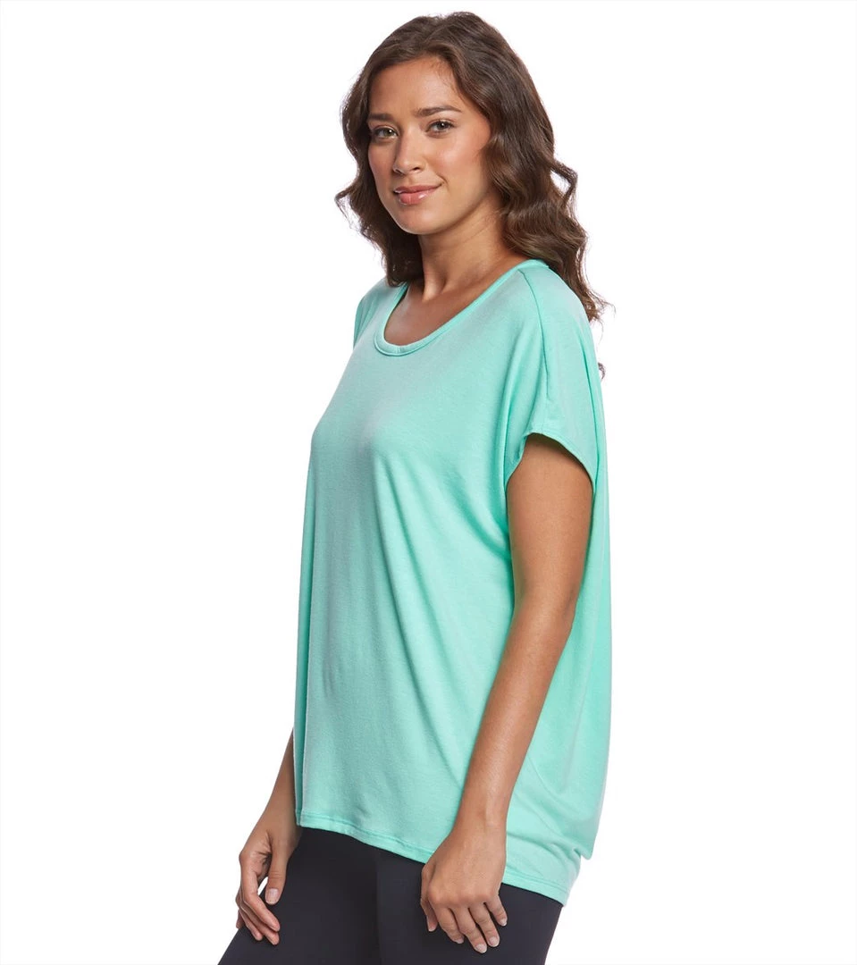 Onzie Drop Back Yoga Short Sleeve Tee Jade 5 Onzie Drop Back Yoga Short Sleeve Tee Jade